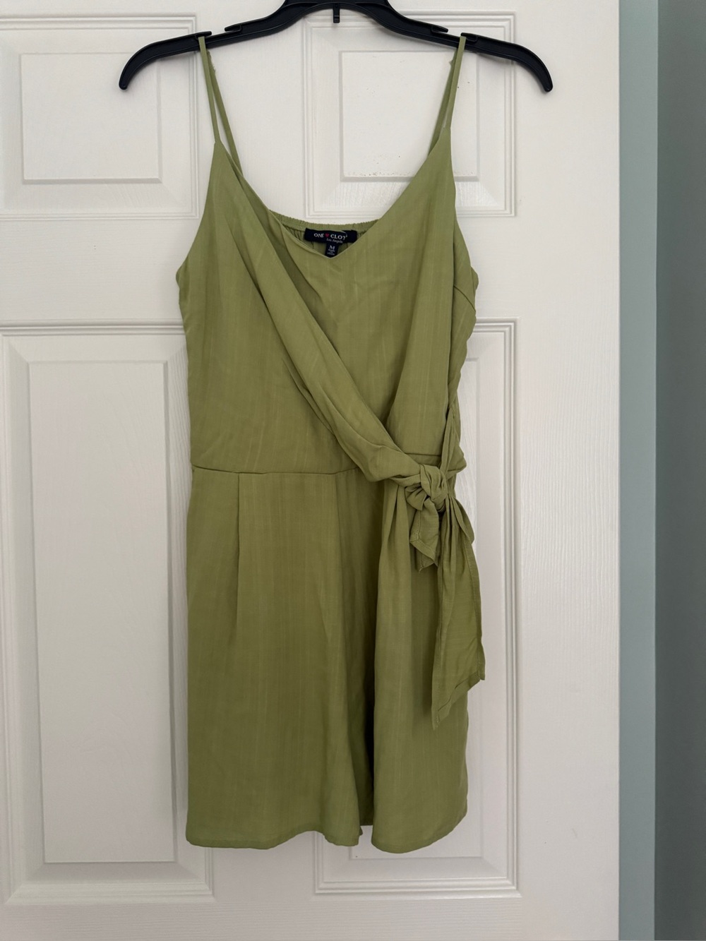 Olive Green Wrap Tie Sleeveless Romper